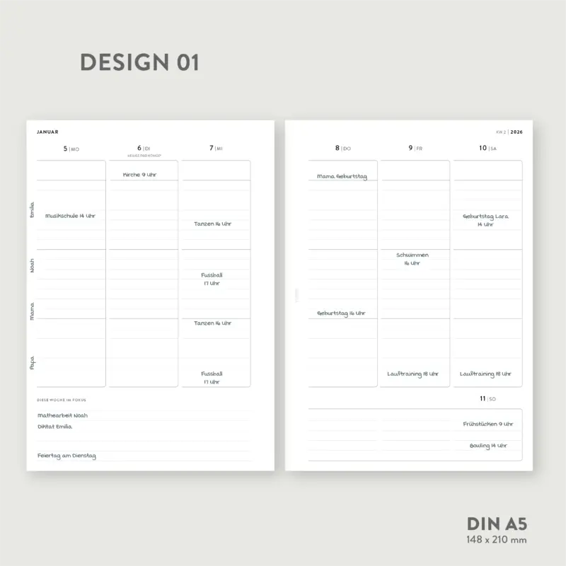 Alternative view of 2026 Kalender vertikal Design 01 - PDF