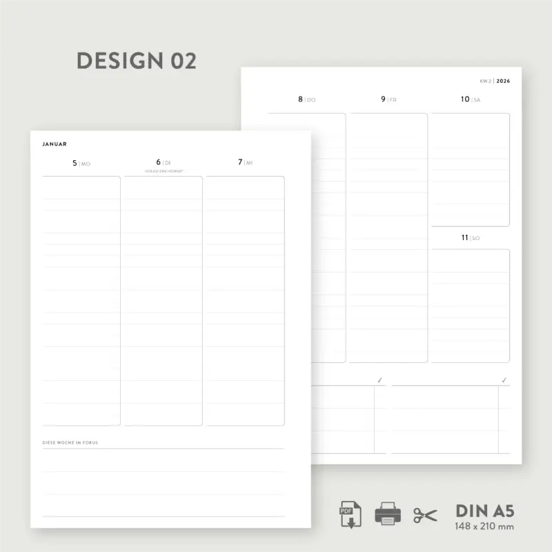 2026 Kalender vertikal Design 02 - PDF