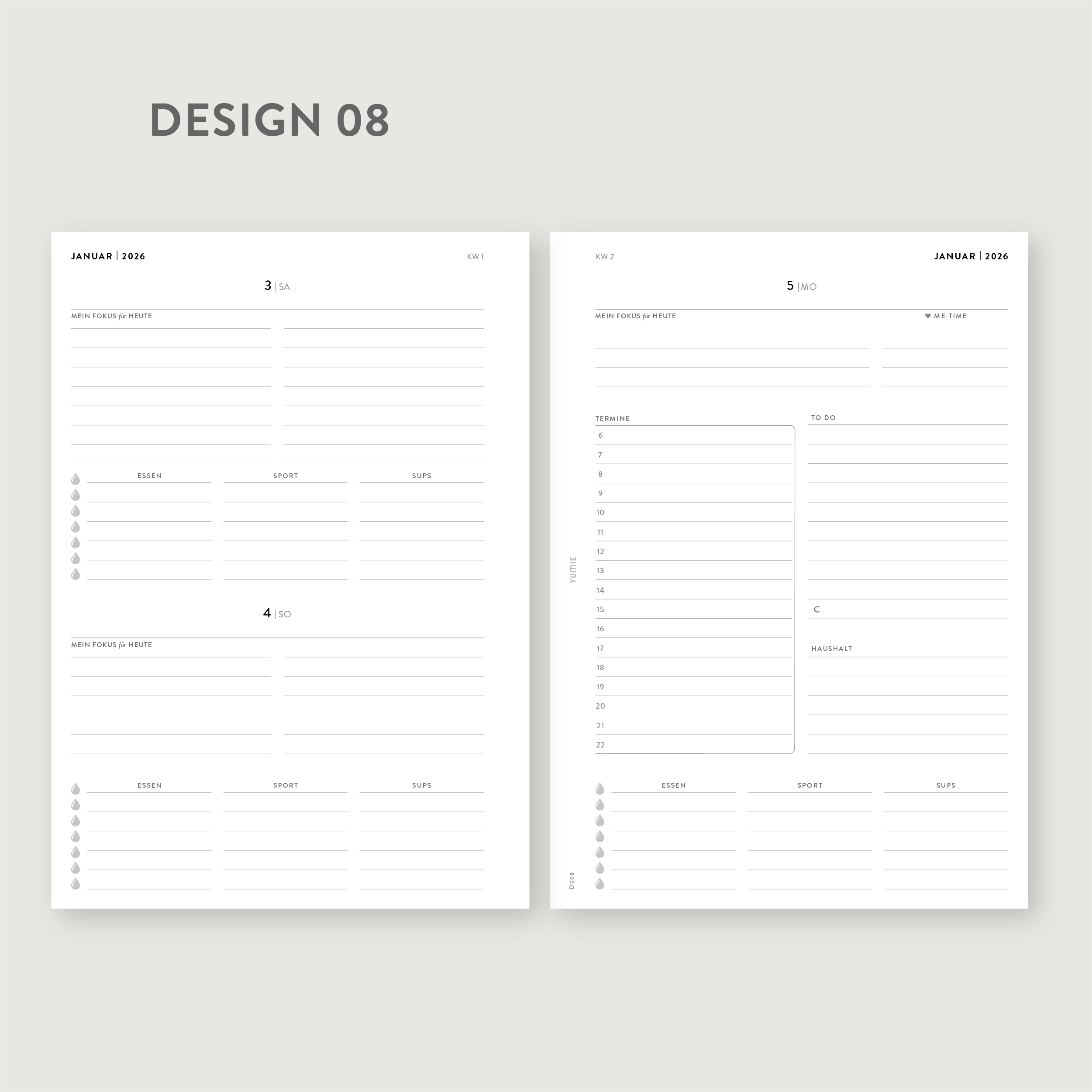 2026 Tagesplaner Design 08 Self-Care - PDF – Bild 2