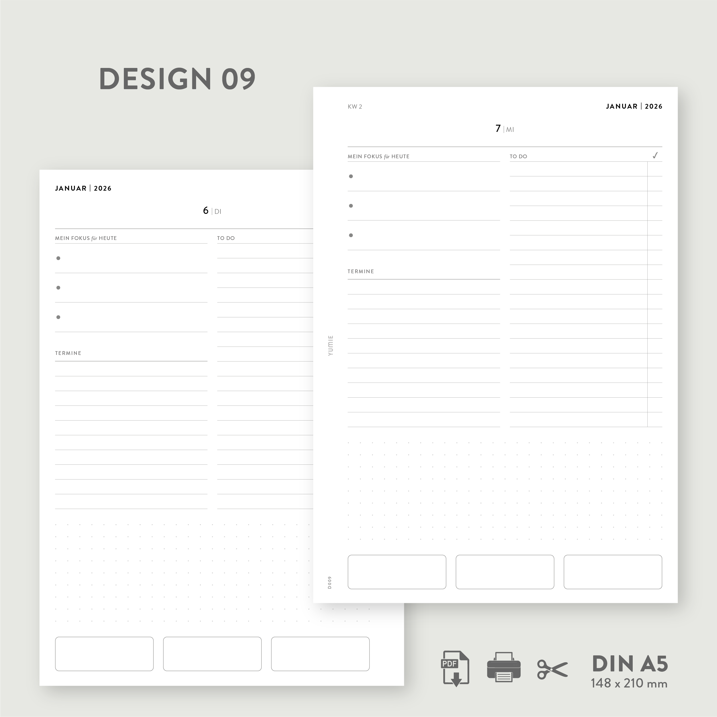 2026 Tagesplaner Design 09 Fokus - PDF