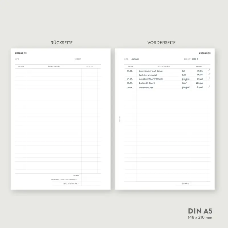 Alternative view of Ausgaben Tracker PDF